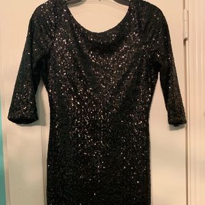 Black Sequin Cocktail Dress